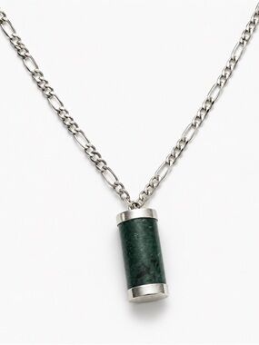 **Mexico Sterling Silver Necklace Dark Burmese Jade 18" New Handmade OOAK Gift**